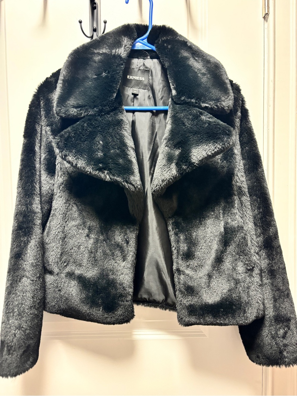 Express Black Faux Fur Teddy Jacket